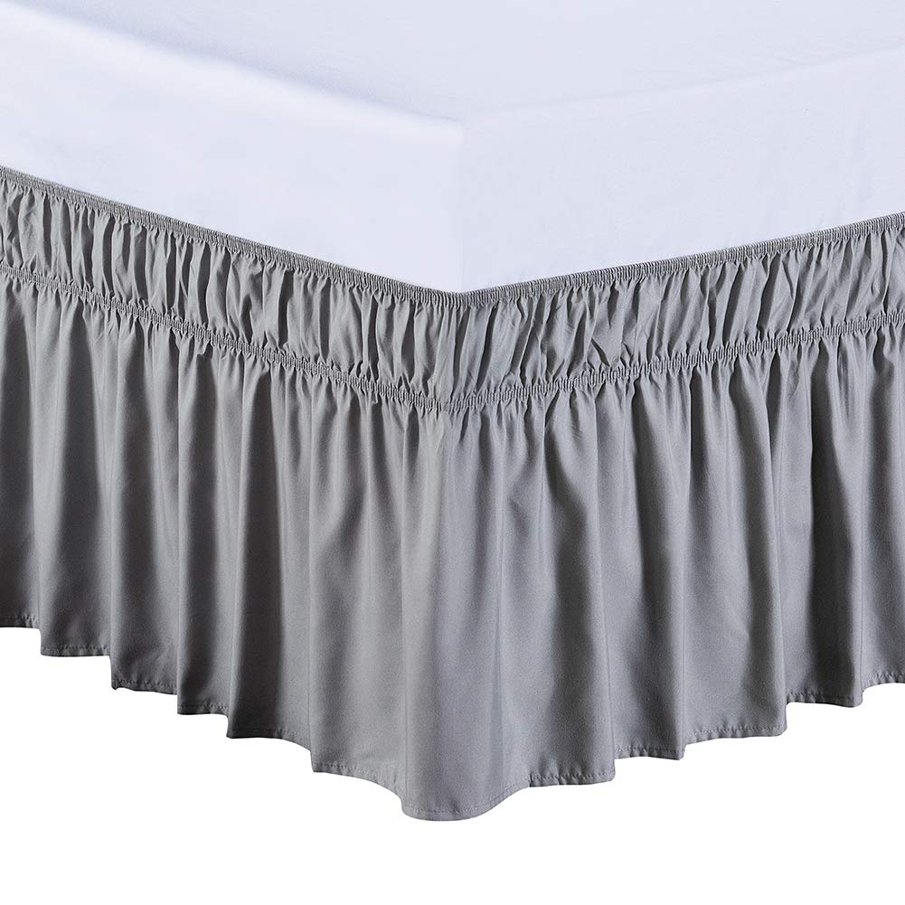 Amazon.com: MEILA Wrap Around Bed Skirt Three Fabric Sides Elastic